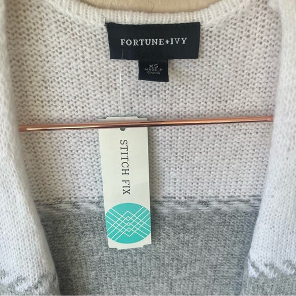 Fortune + Ivy Women's Cardigan Soft Black & White Gray Size XS NWT - Picture 6 of 6